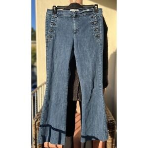 Banana Republic Sailor Jeans Flared High Rise Med Wash Premium Denim Size: 28''